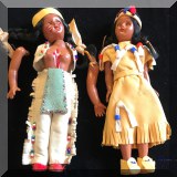 Y09. Pair of plastic Native American dolls. One is broken. - $12 